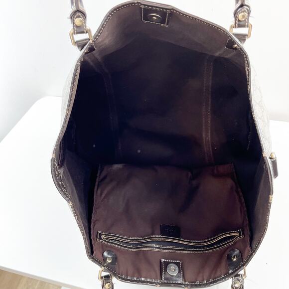 Gucci Joy GG Supreme Canvas Tote Bag Purse Tan Beige Brown - Picture 5 of 15